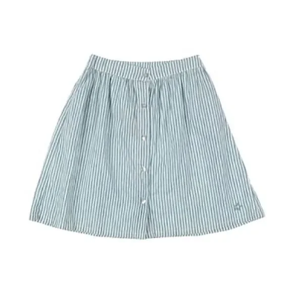 Tocoto Vintage Linen Blend Striped Skirt - Picture 1 of 8